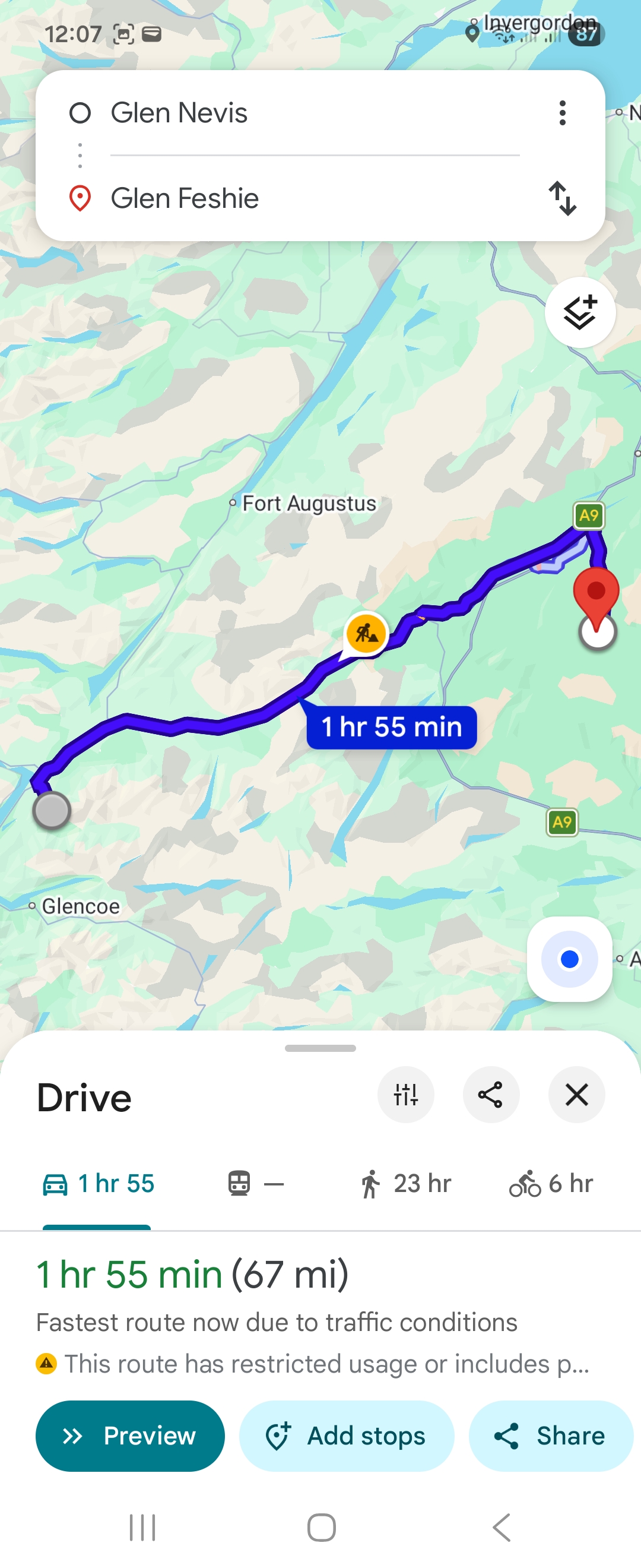 Day 7 route map