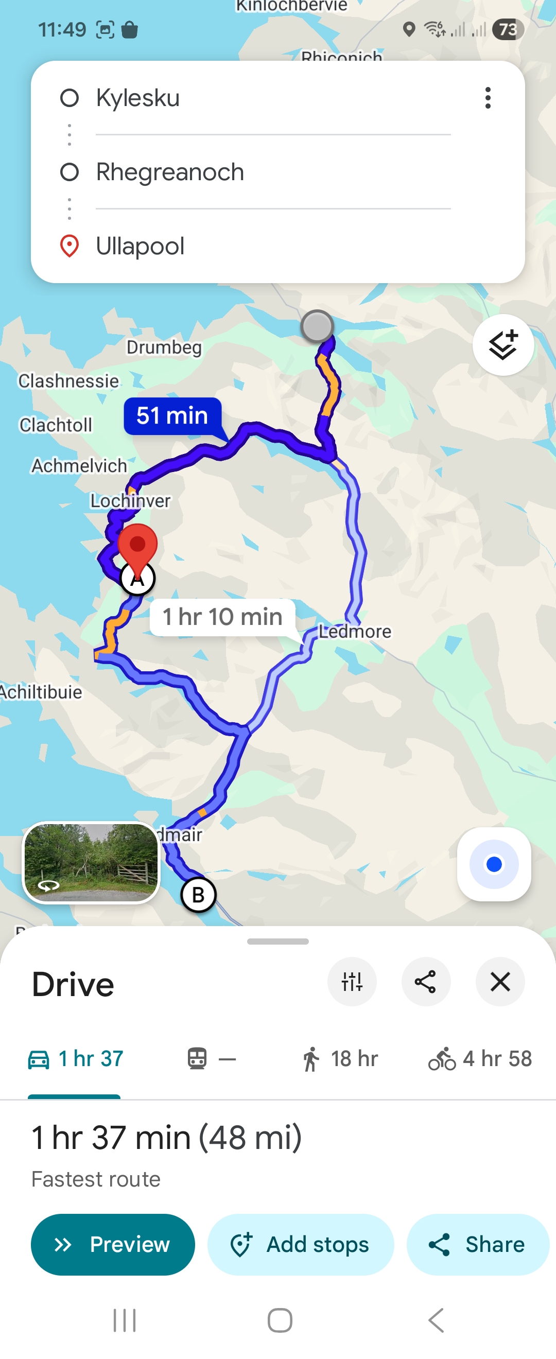 Day 7 route map