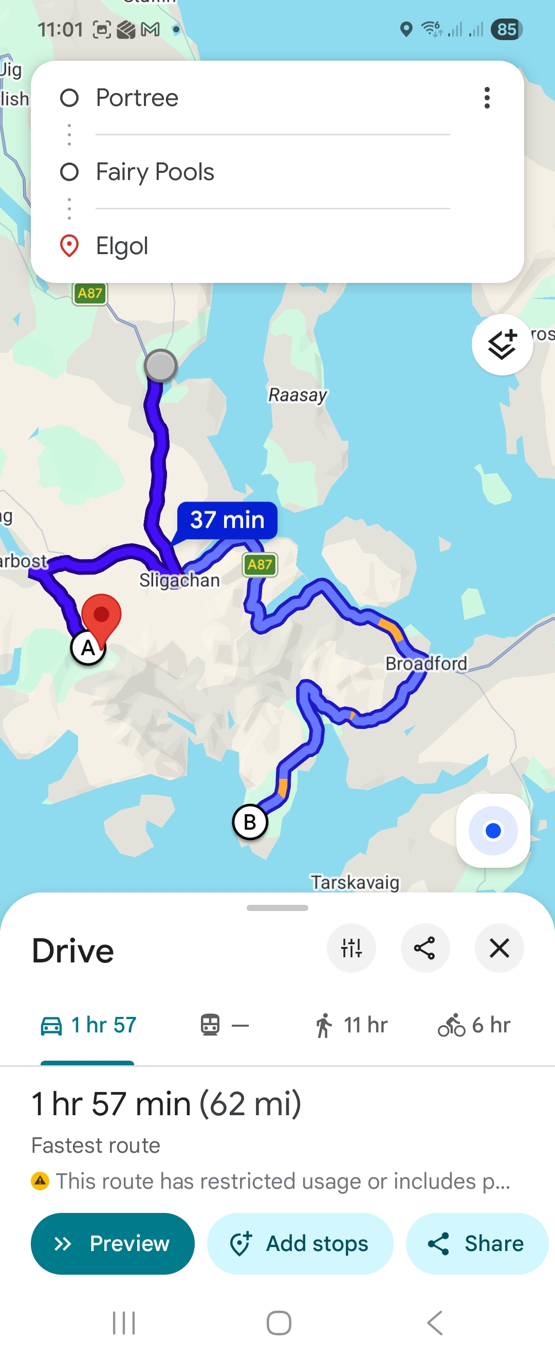 Day 5 route map