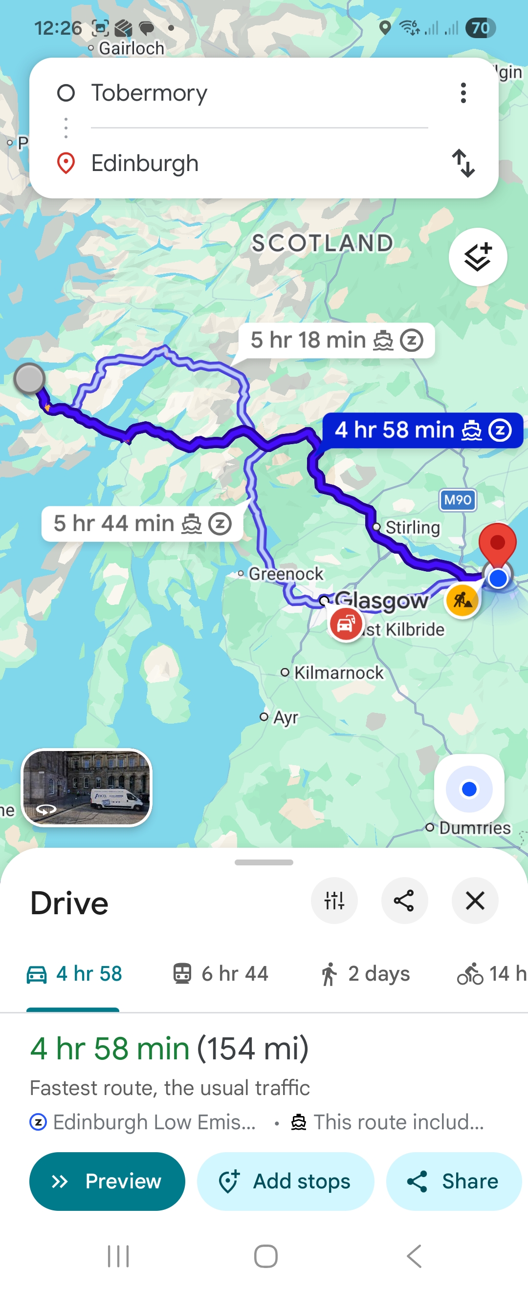 Day 9 route map
