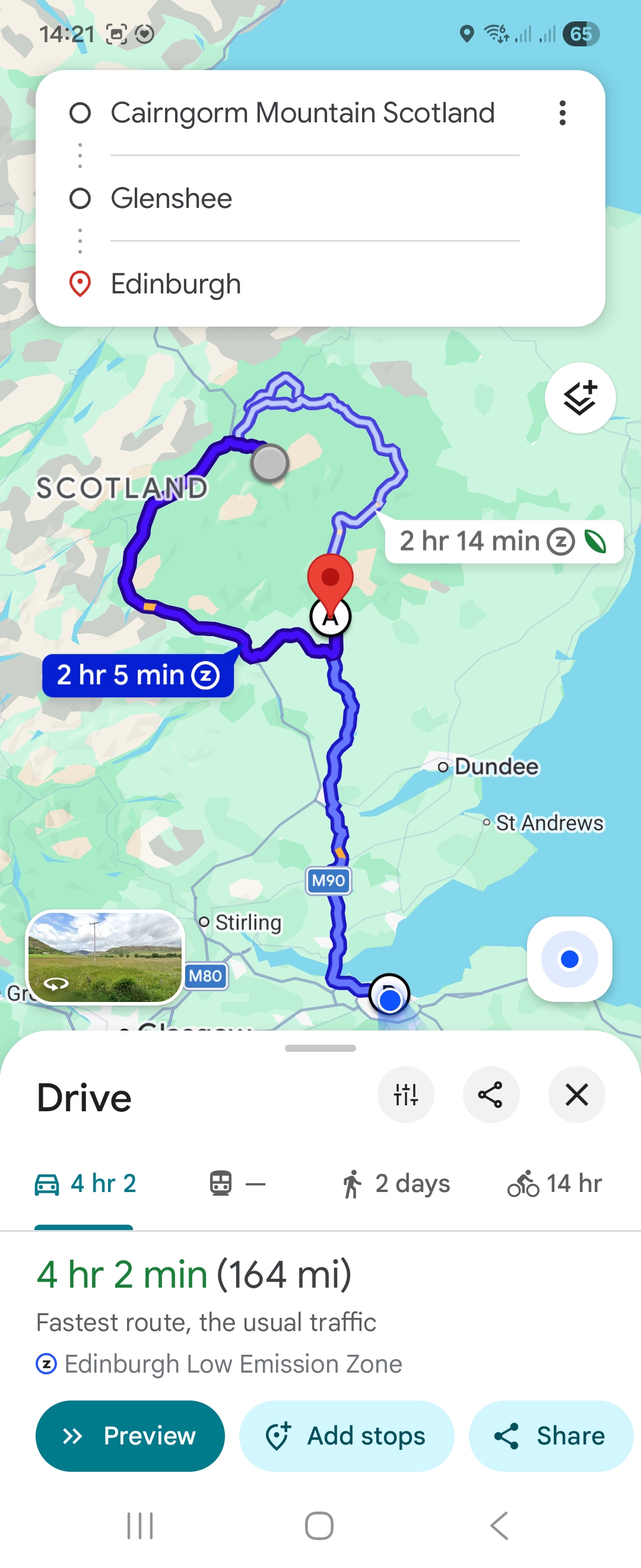 Day 9 route map