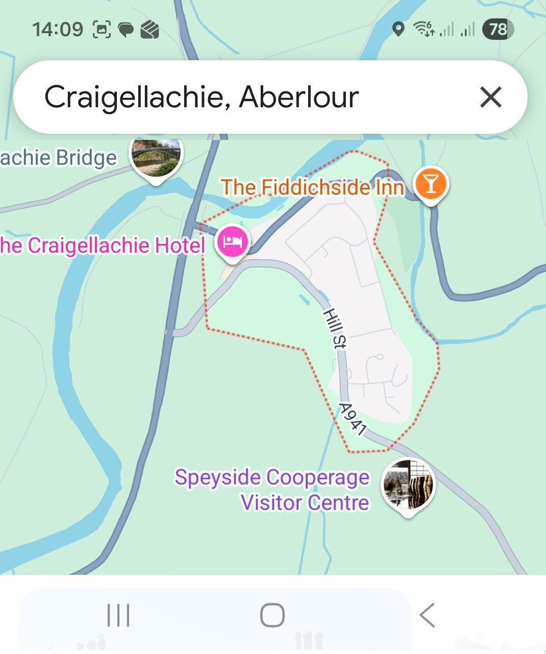 Craigellachie & Aberlour map