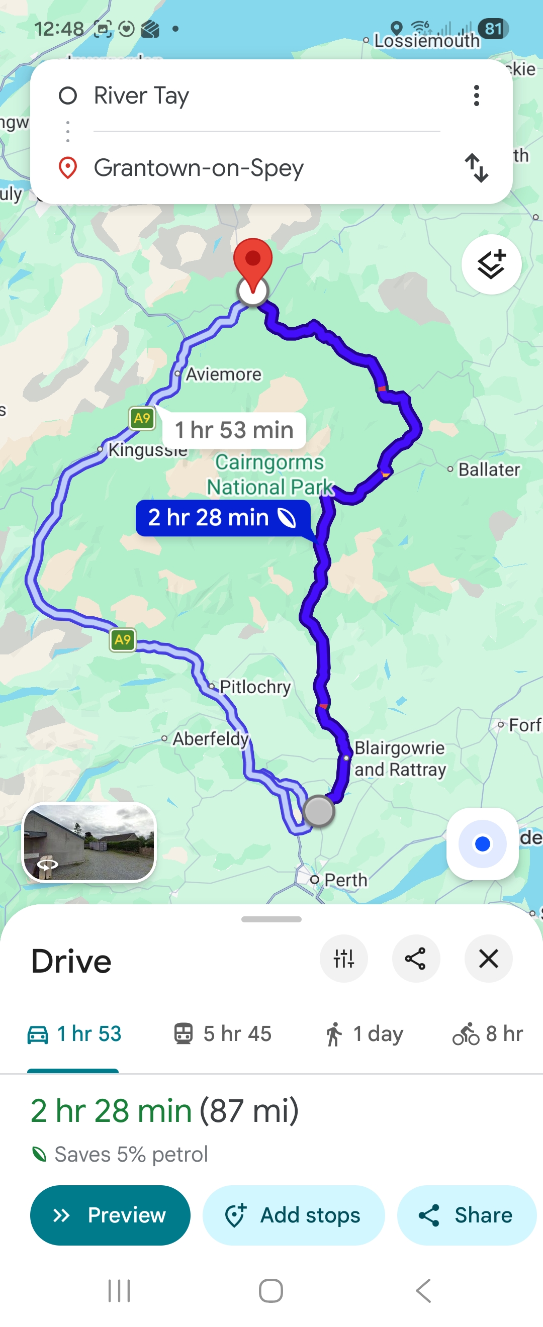 Day 5 route map